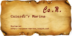 Csiszár Marina névjegykártya